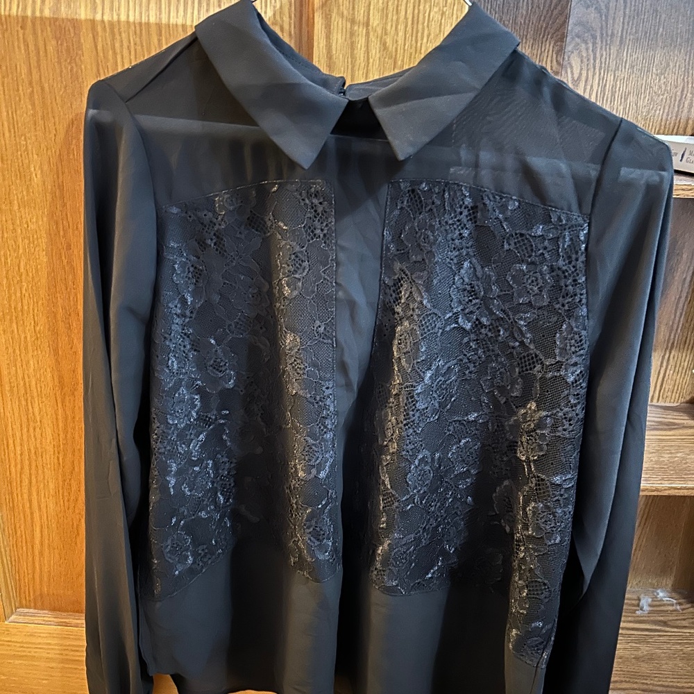 Double Zero Black Lace Blouse